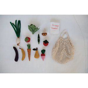 12"L x 5"W x 15"H Handmade Canvas Fruit & Veggies NEW